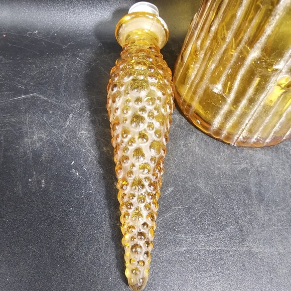Elegant Vintage Empoli Amber Genie Glass Bottle - Picture 9 of 10